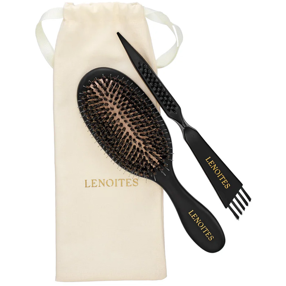 Hair Brush Wild Boar + Pouch and cleaner tool