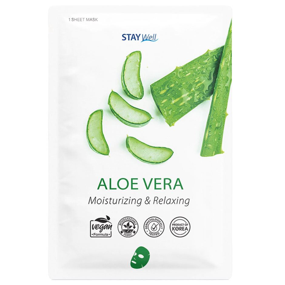 Vegan Sheet Mask Aloe,  Stay Well Ansiktsmask