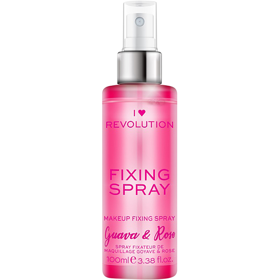 Köp I Heart Fixing Spray, Guava & Rose Makeup Revolution Setting Spray fraktfritt