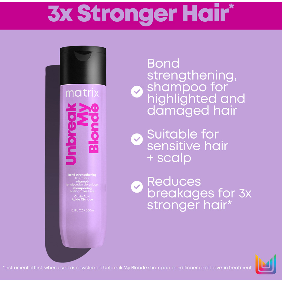 Matrix Unbreak my Blonde Routine with Leave-in