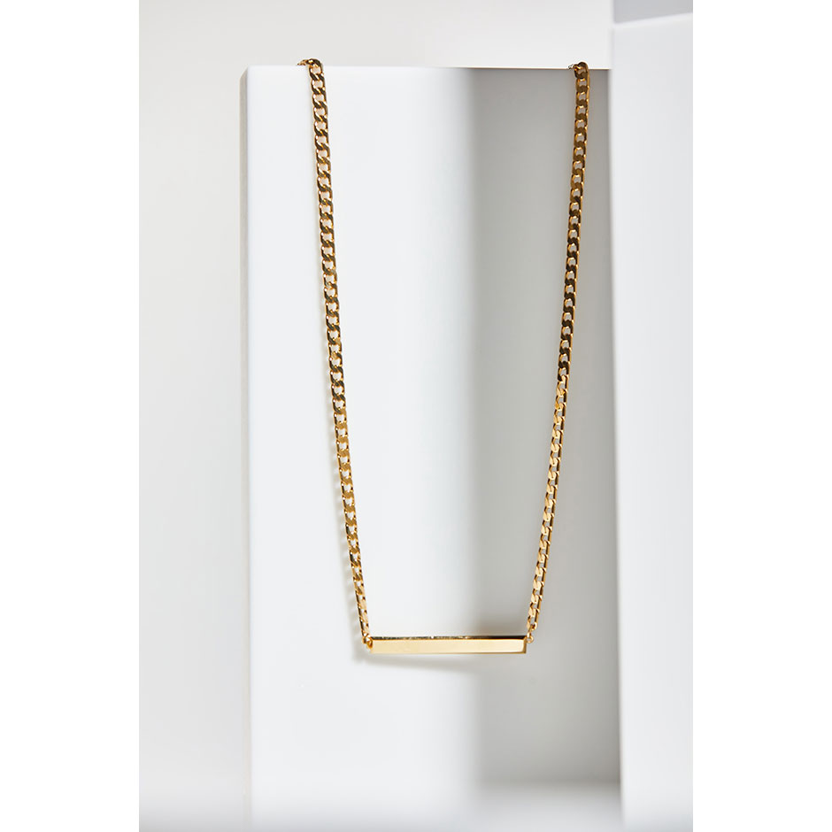 Flat Curb Bar Necklace