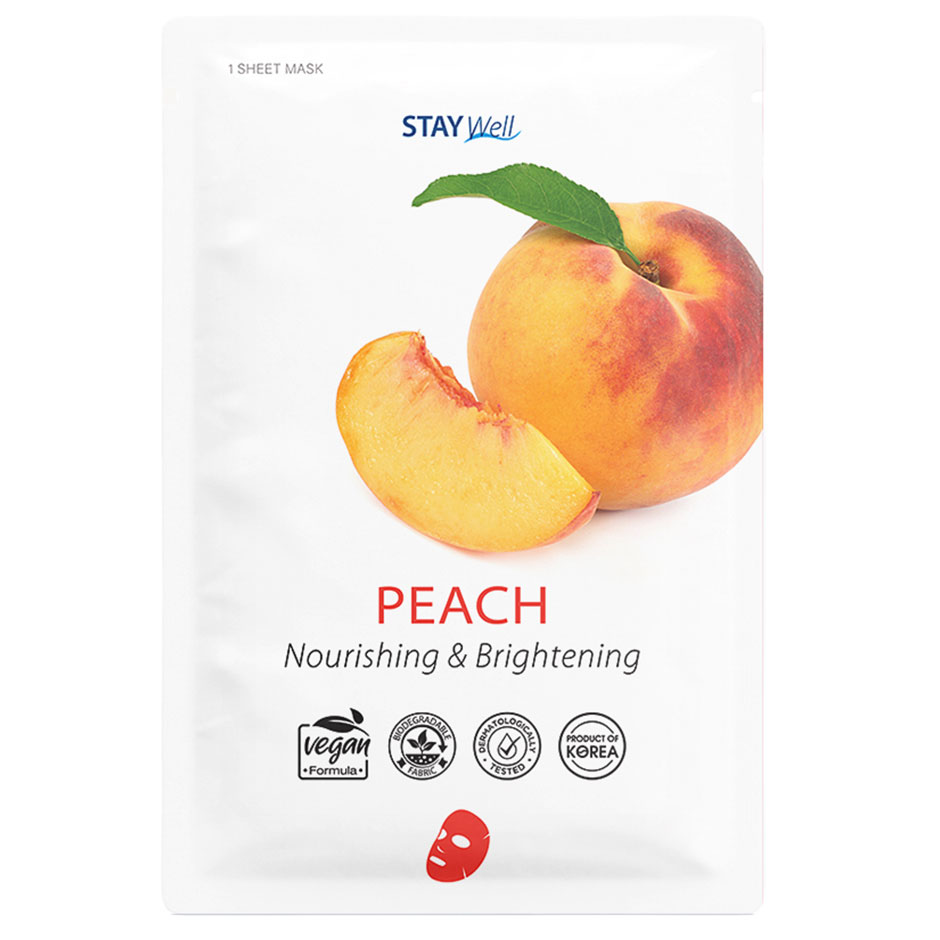 Stay Well Vegan Sheet Mask Peach 1pcs