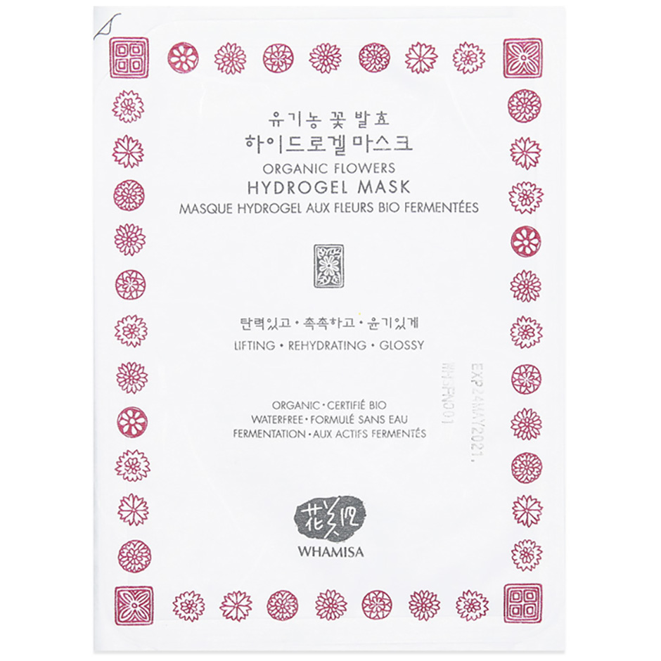 Whamisa Organic Flowers & Aloe Vera Hydrogel Mask, 33 g Whamisa Skincare Ansiktsmask