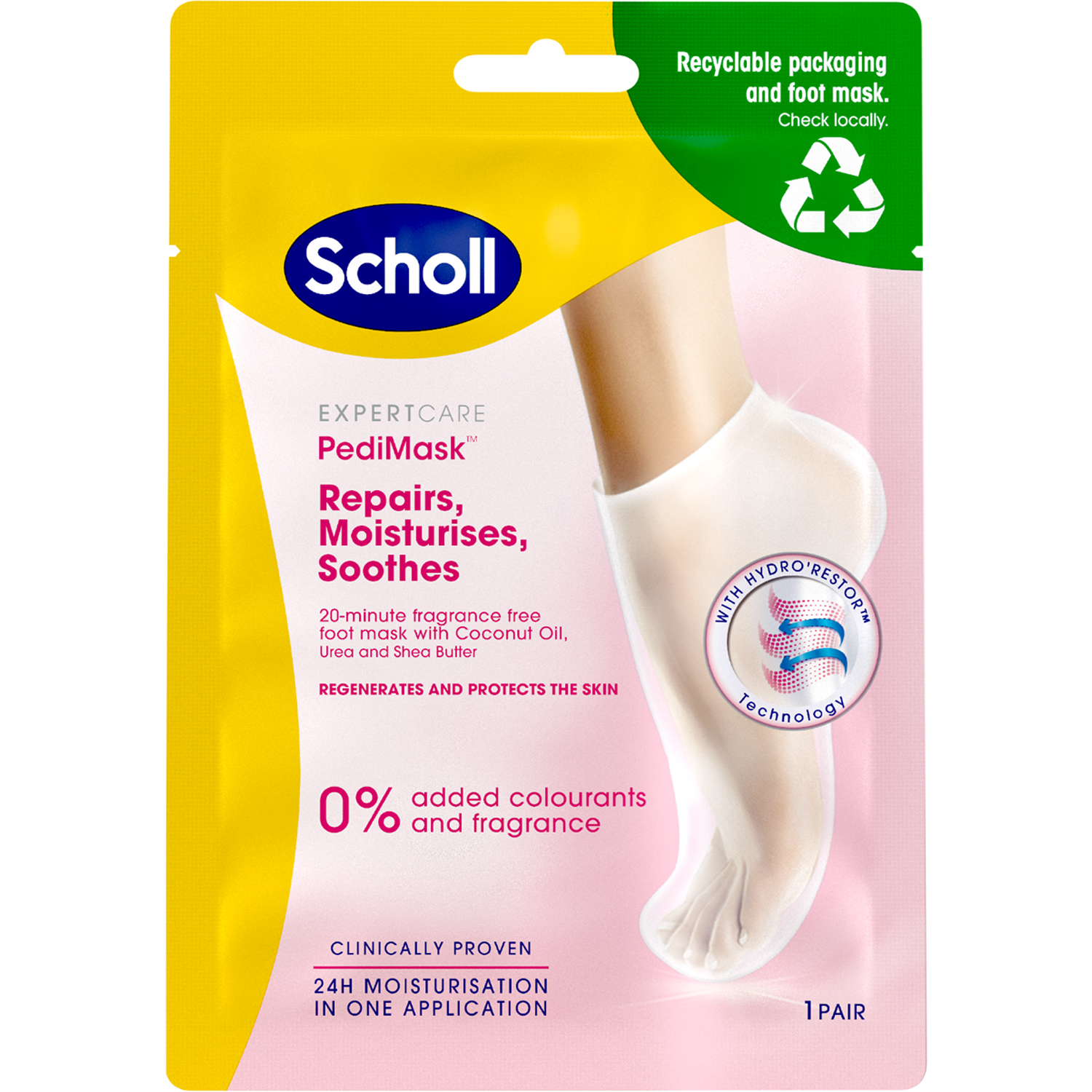 ExpertCare PediMask™ withTriple Oil, 2 pcs Scholl Fotvård