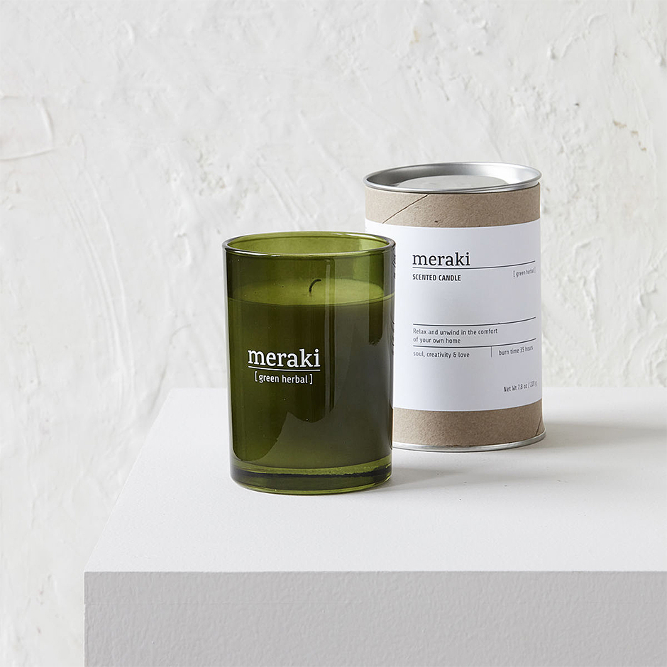 Green Herbal Scented Candle